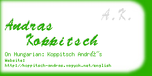 andras koppitsch business card